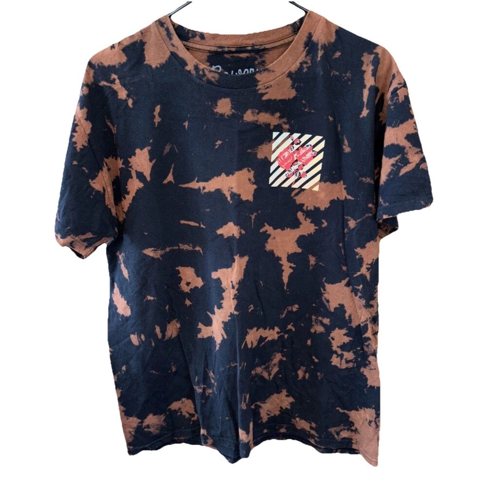 Bowery Supply Co T Shirt Dye Double Stripe Rose Graphic Print S Cotton Pullover